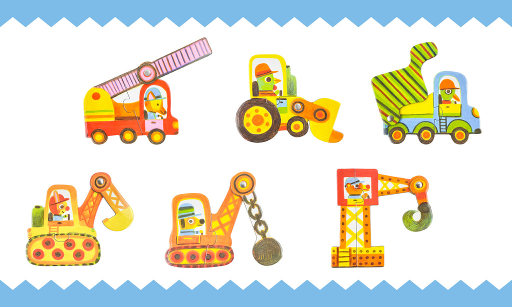 動かしてあそべる乗り物のパズル