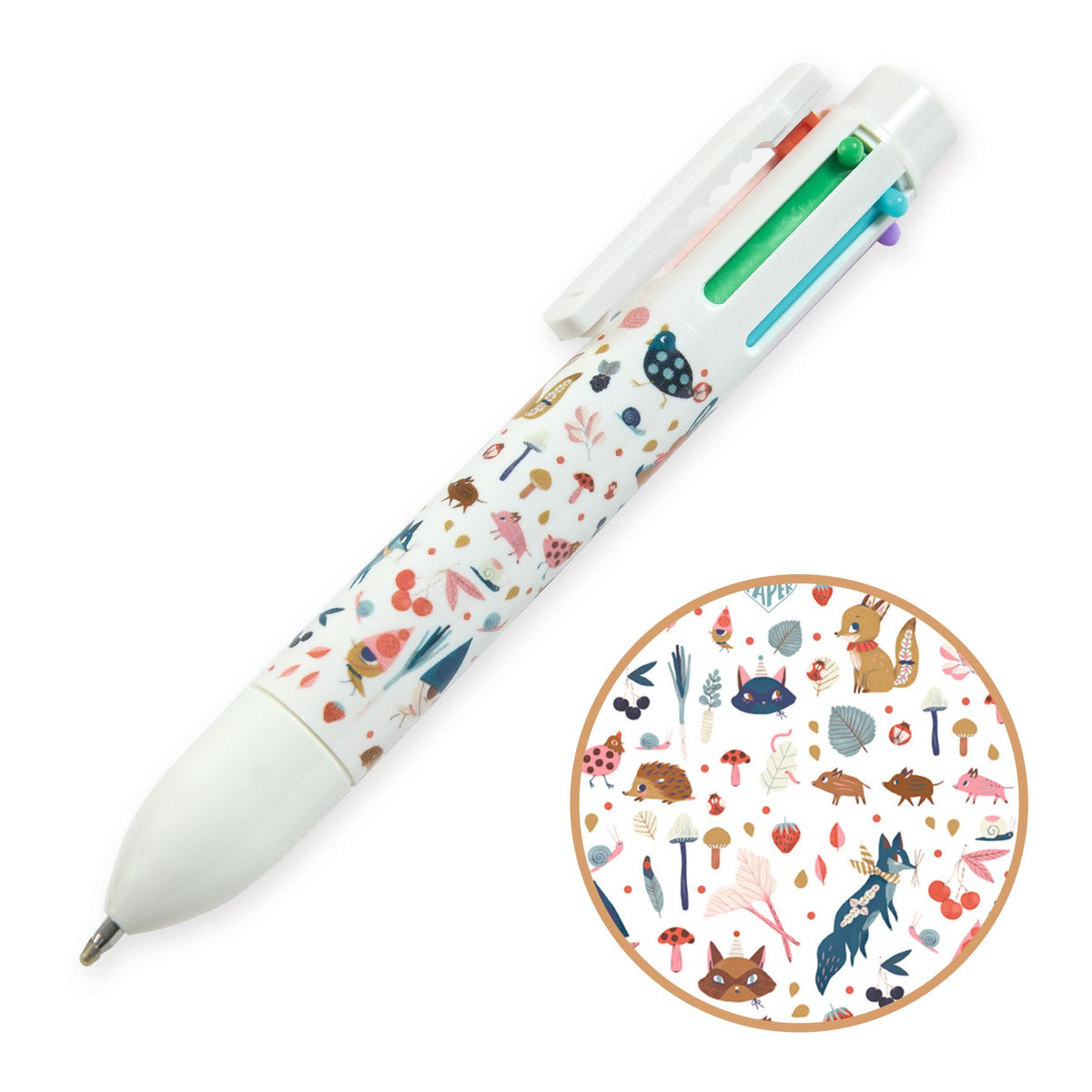 かわいい6色ボールペン ルシルレインボーペン | フランスの知育玩具