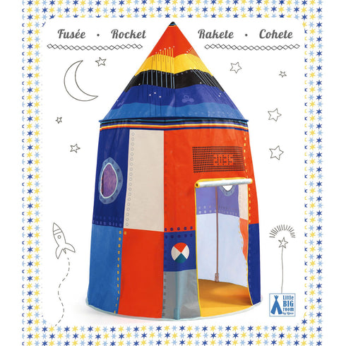 「ロケット テント」のパッケージ正面です。組立てたロケットテントが掲載されています。