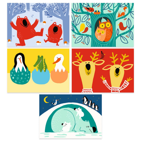 「スクラッチカード アニマル」には5種類のカードが1枚ずつ入っています。