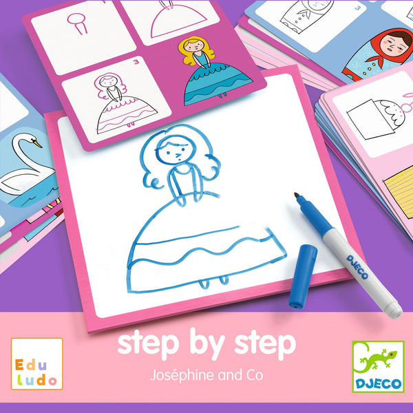 パッケージには、お手本を見ながら女の子が描かれています。