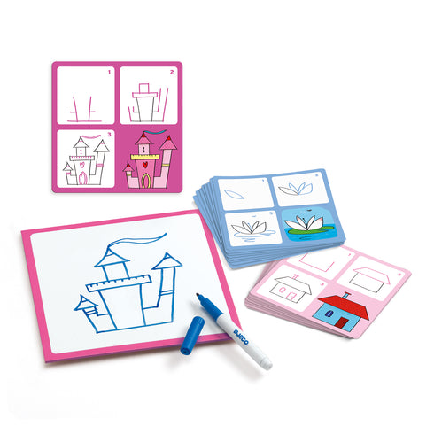 「ステップバイステップ ジョセフィーヌ」という商品です。3歳からのお絵描き練習セット。絵を描く練習になり、見たものを表現するのにつながる力を育みます。