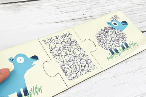 「パズルトリオ ネイキット アニマル」のパズルを製作しているところ。