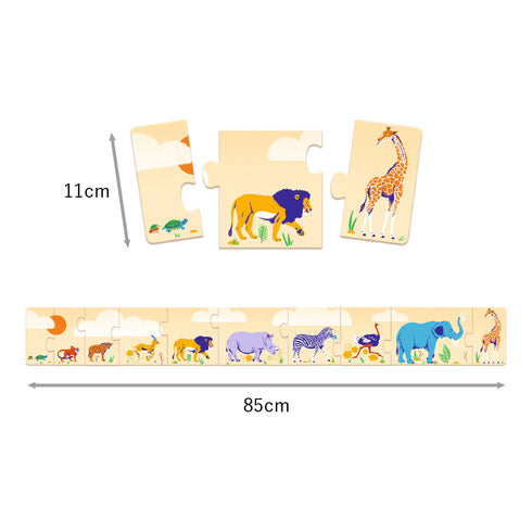 「パズル スモール&ビッグ」のピースとパズルの完成サイズ