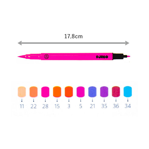 「10 フェルトペン フィーユ」のパーツサイズと色の種類