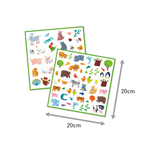 シールセット アニマルズの本体サイズ