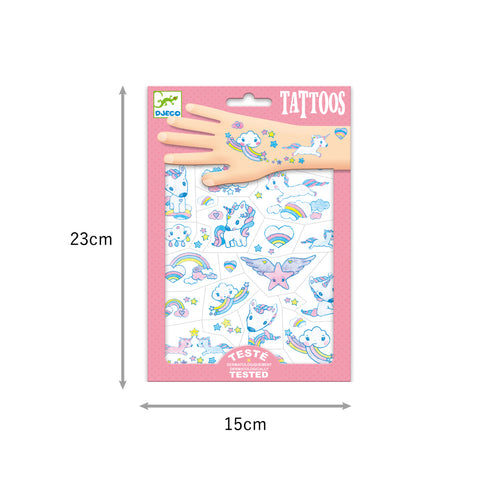 ボディーアート タトゥー ユニコーンのパッケージサイズ