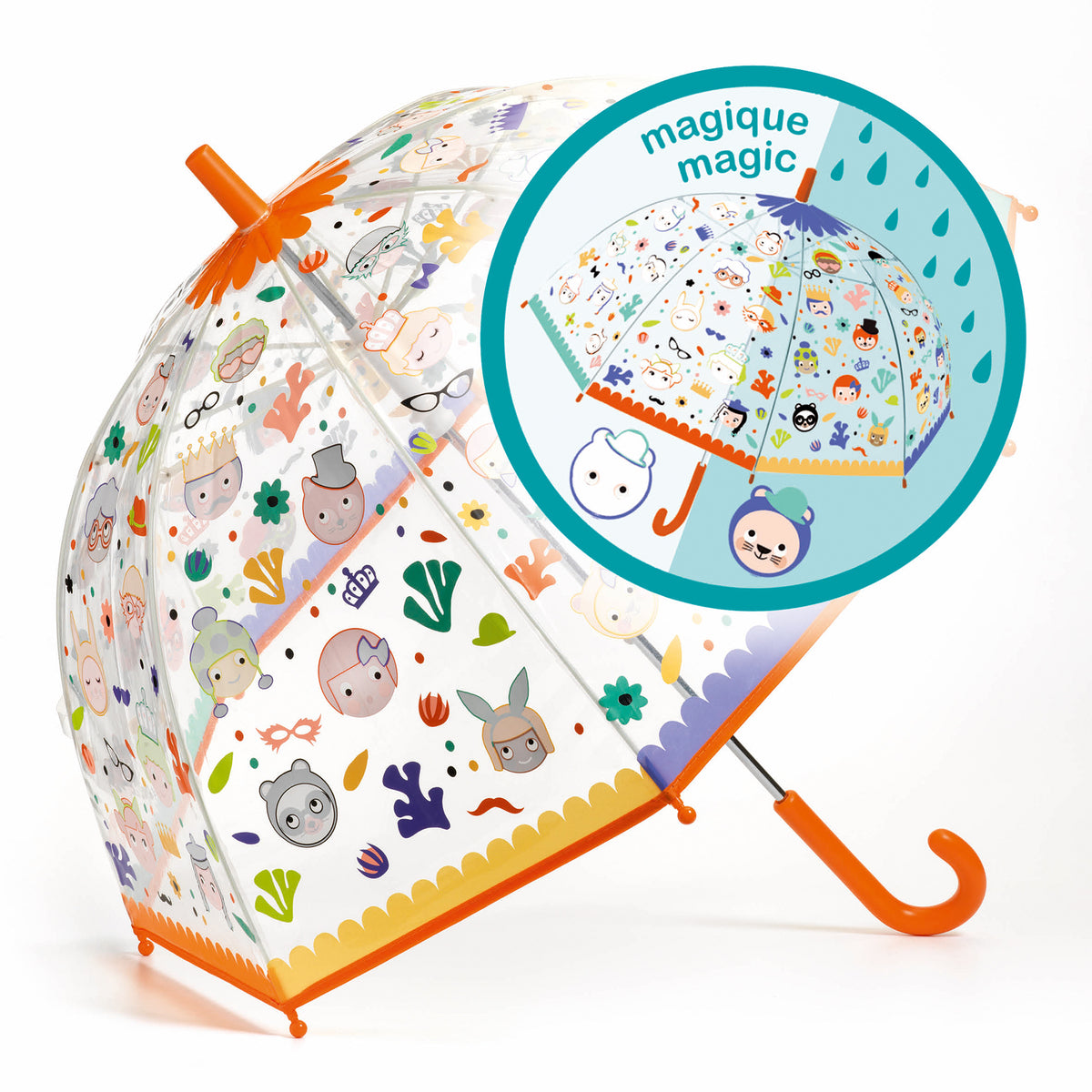 雨にぬれると色が変わる傘 アンブレラ フェイス | フランスの知育玩具 ...