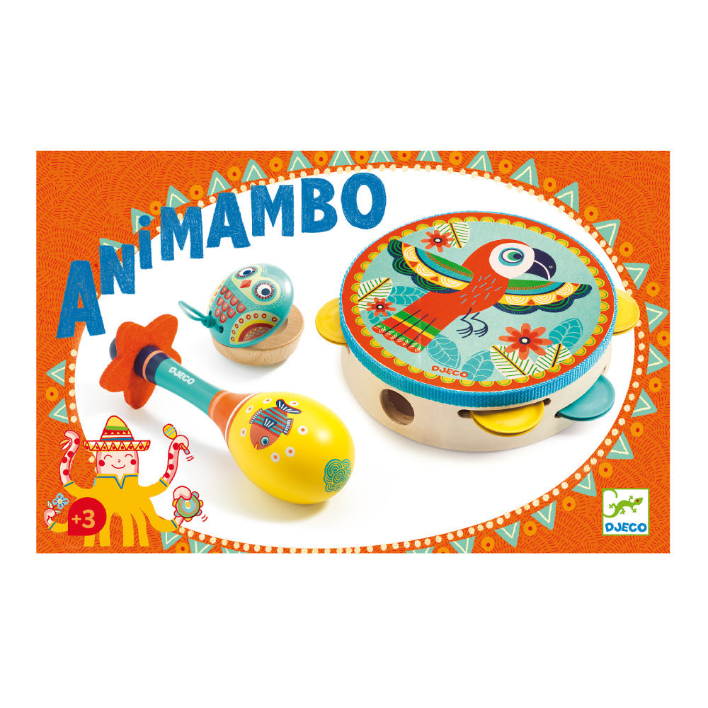 ユニークな3歳からの楽器セット 楽器3種 タンバリン・マラカス・カスタ