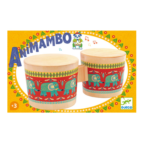 3歳からおすすめな楽器。ボンゴは左右の太鼓の大きさが違うので異なる音がでます。