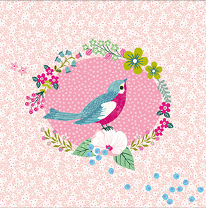 ジュエリーボックスに描かれている絵です。かわいい鳥のイラストが描かれています。