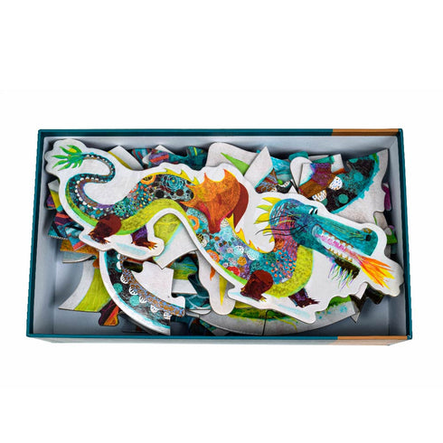 大迫力のドラゴンパズル。出来上がりサイズは1m38cmの非常に大きなジグソーパズルです。見本付きです。