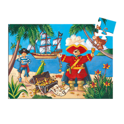 パイレーツの36pcsシルエットパズル。パズルのイラストの中ではどんな場面やお話を想像しながら完成を目指しましょう。