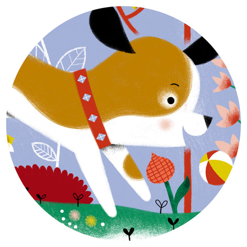 パズルのイラストに描かれている子犬です。