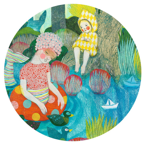 パズルのイラストの一部を拡大した画像です。繊細なタッチで描かれたイラストです。