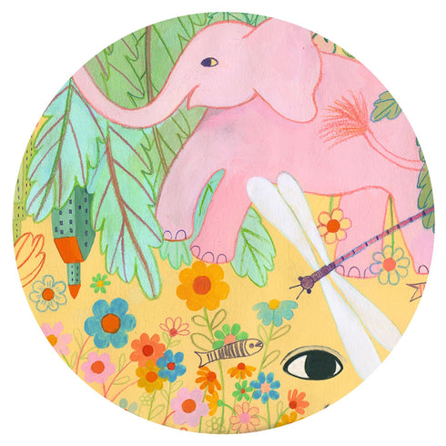 パズルの中に描かれている動物や植物のイラストです。