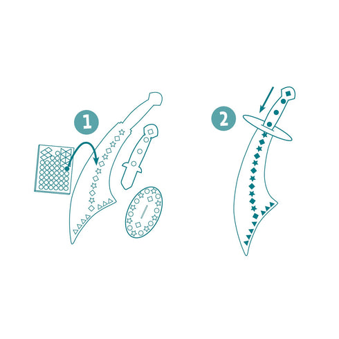 見本に剣の作り方が書いてあります。