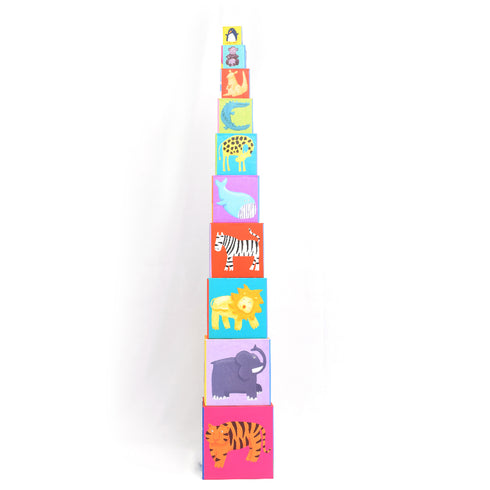 このブロックには様々な動物のイラストが描かれています。