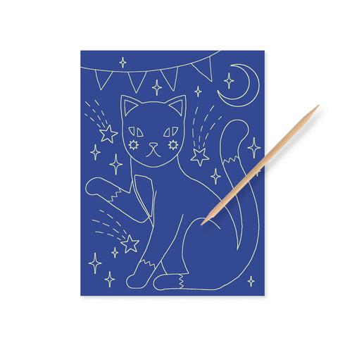 付属の棒で表面を書くように削っていくと、下地のカラフルな色がキレイに浮かびあがります。