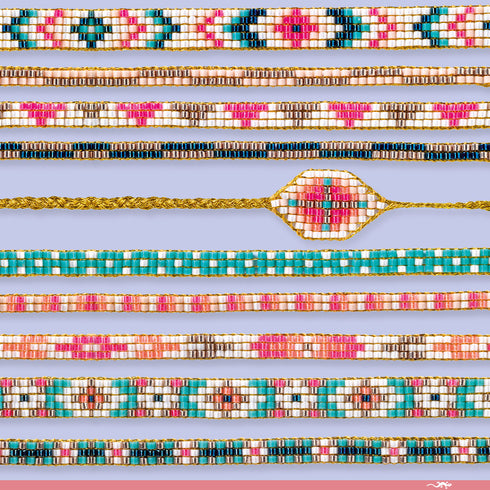 素敵なビーズ織のブレスレットができます。オリジナルのブレスレットを作ってみましょう。