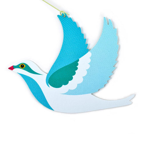 美しい水色の鳥のモチーフです。