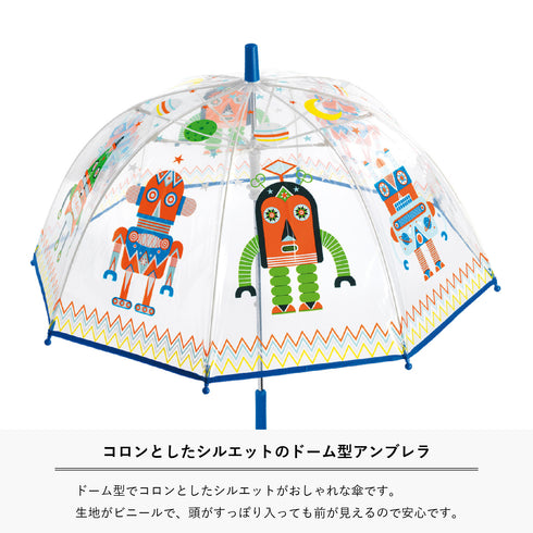 ドーム型のシルエットがおしゃれな傘です。生地がビニールで前が透けて見えます。