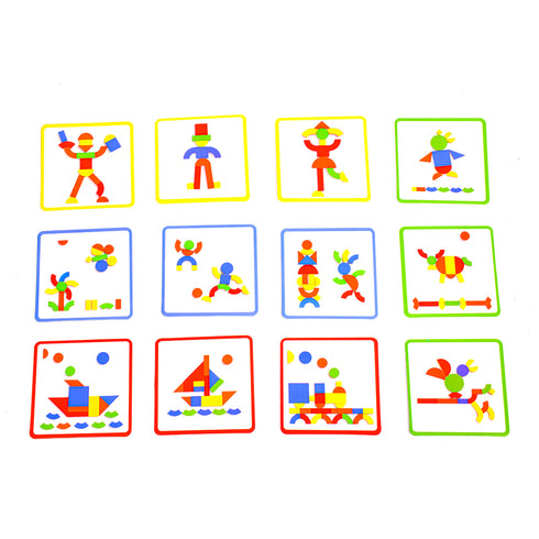 24種類あるうちの12種類のカードです。人や乗り物、動物などが描かれています。