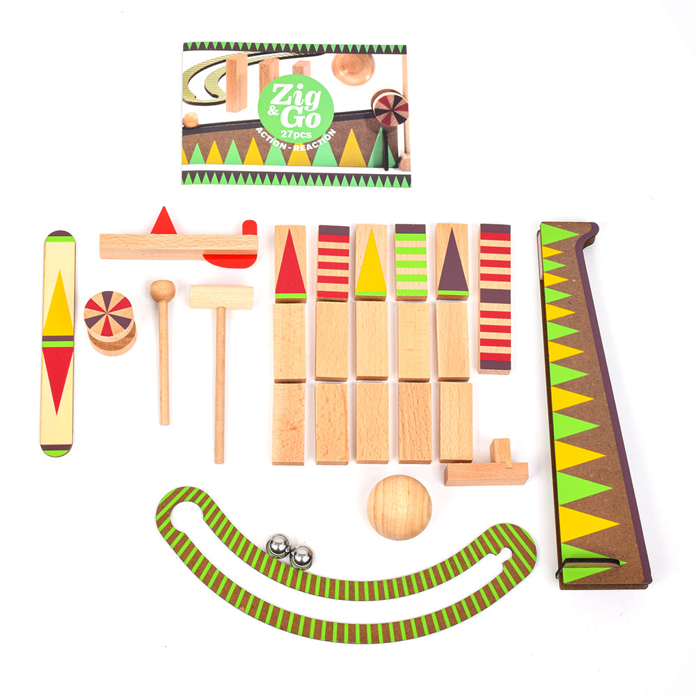 おしゃれな仕掛けたくさんのドミノセット ジグ&ゴー 27ピース