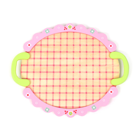 かわいいピンクのトレーです。