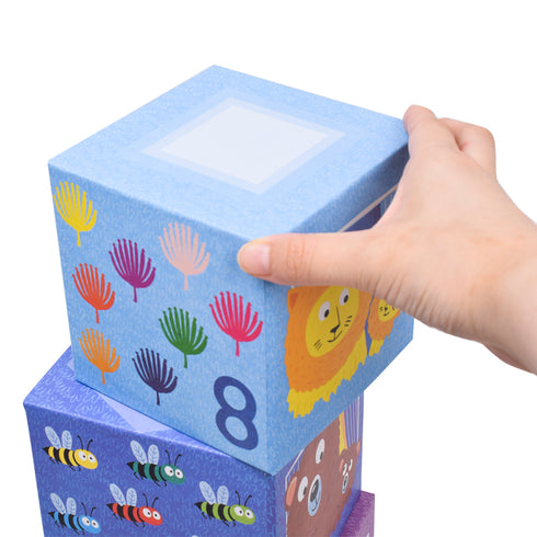 8のブロックを9のブロックの上にのせています。